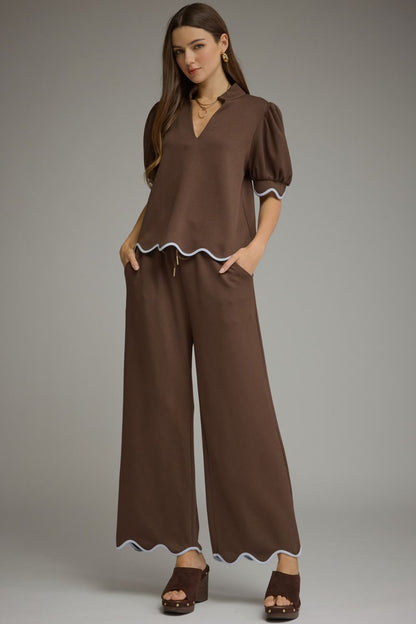 Entro Brown with Blue Trim Set