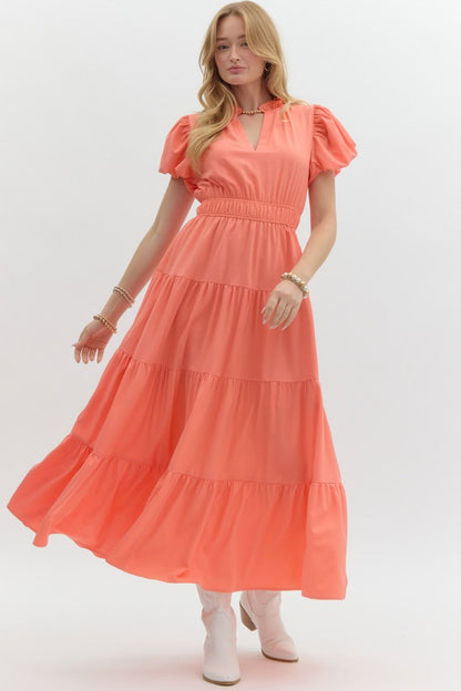 Darling Coral Peach Maxi Dress