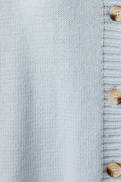 Le-Lis SHORT SLEEVE CARDIGAN: LT BLUE