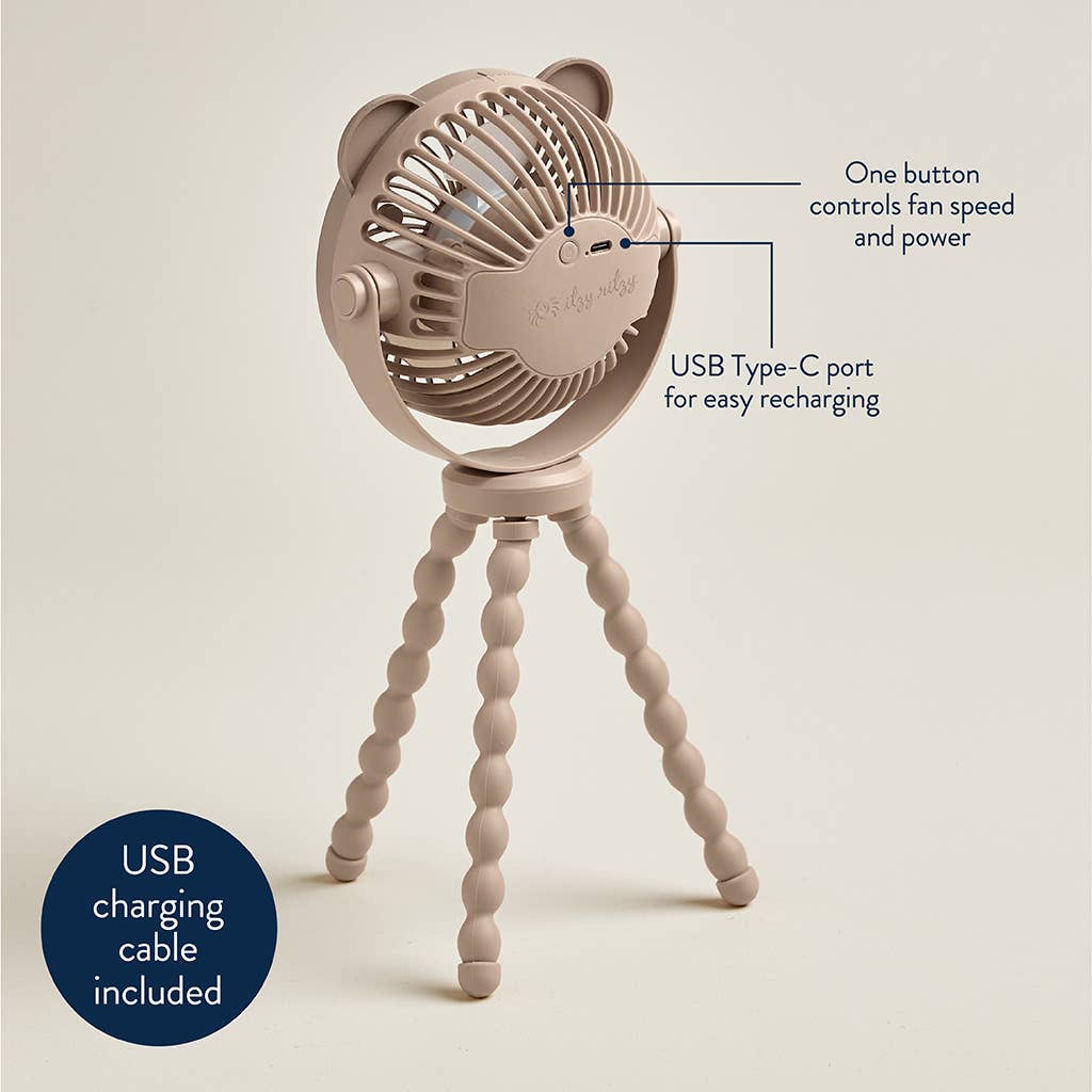 Itzy Breeze 3-Speed Stroller Fan Taupe