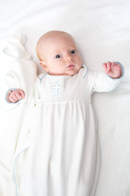 Blue Cross (Easter/Baptism/Christian) Infant Gown: NB