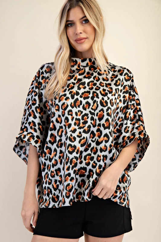 Mock Neck Oversized Top