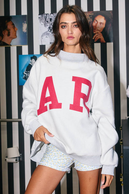 ARKANSAS & AR Reverse Sweatshirt Gray