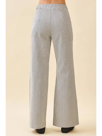 Pinstripe Wide Leg Pant