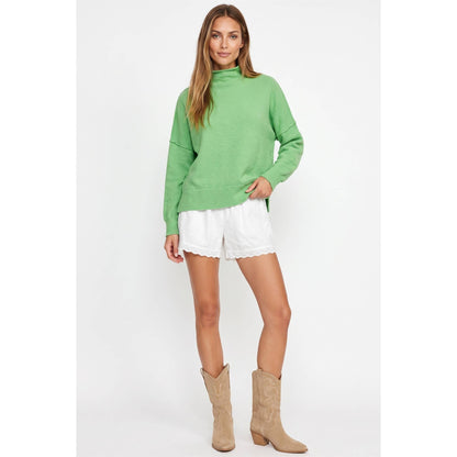 Green Mock Neck Sweater