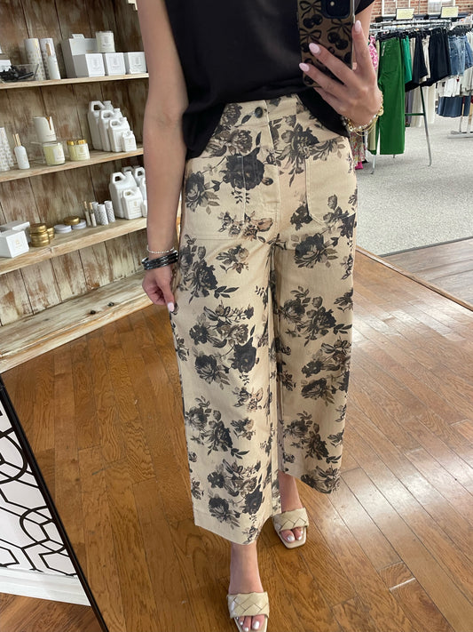 Entro Floral Brown Pants