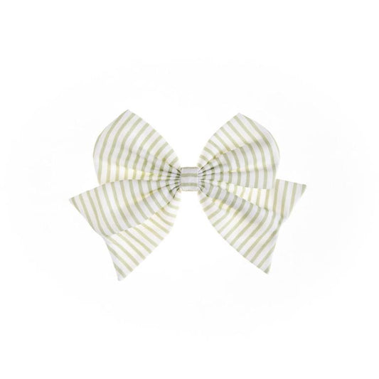 Fabric Bow Green Stripe