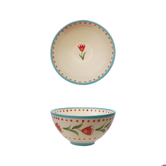 Stoneware Bowl w Flowers