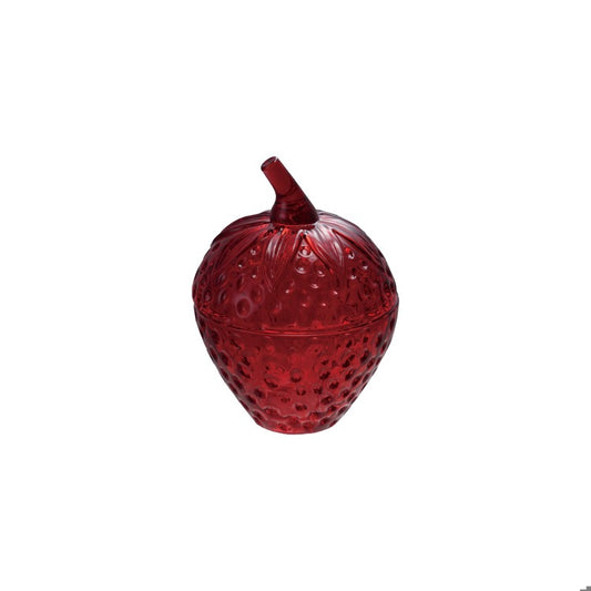 Glass Strawberry Shaped Container