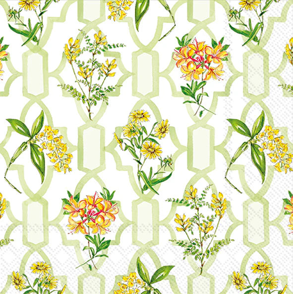 Green Trellis Cocktail Napkin