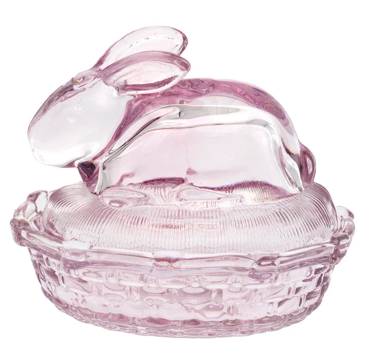 Bunny Glass Covered Dish LG