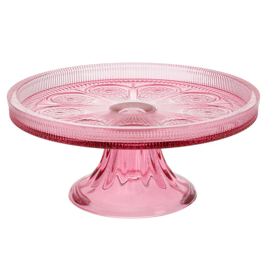 Pink Codi Glass Cake Stand