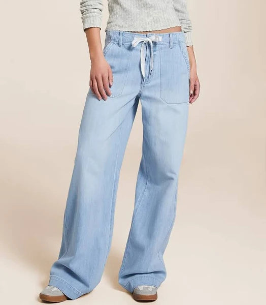 Hidden Nori Extra Wide Leg Tie Waist