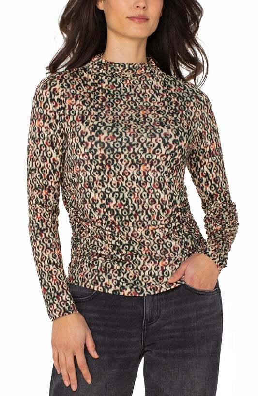 Liverpool Ikat Geo Mock Neck