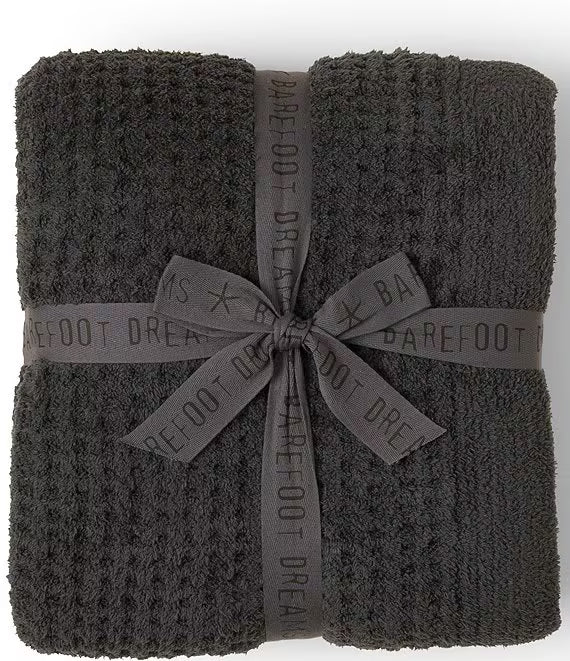 Barefoot Dreams Waffle Knit Blanket Carbon